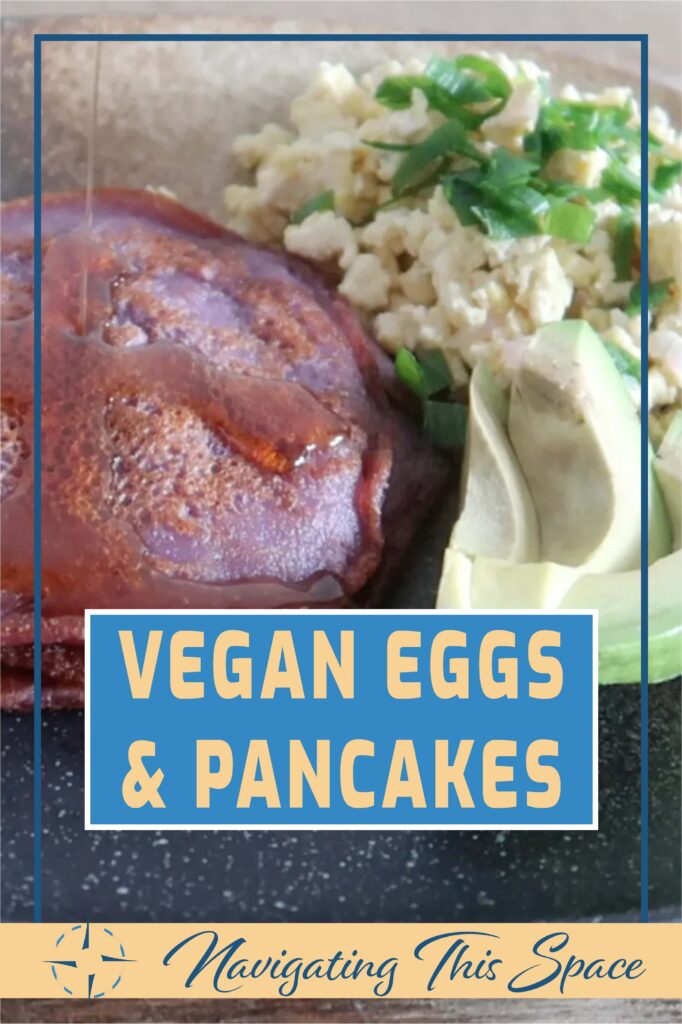 Vegan eggs and pancakes