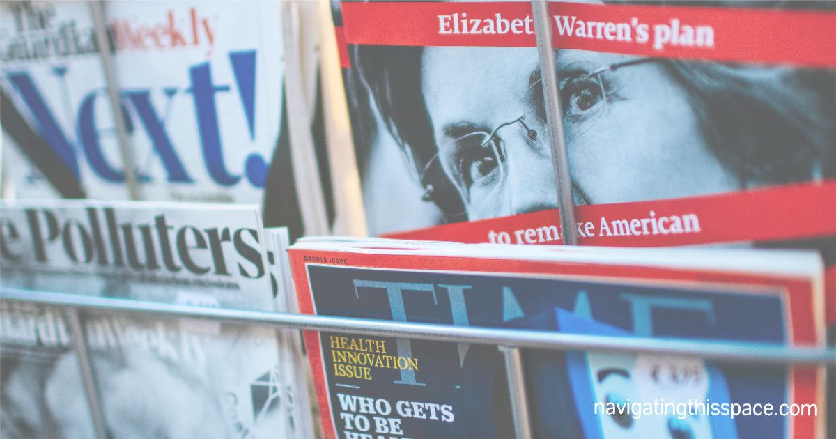 news magazines on a rack