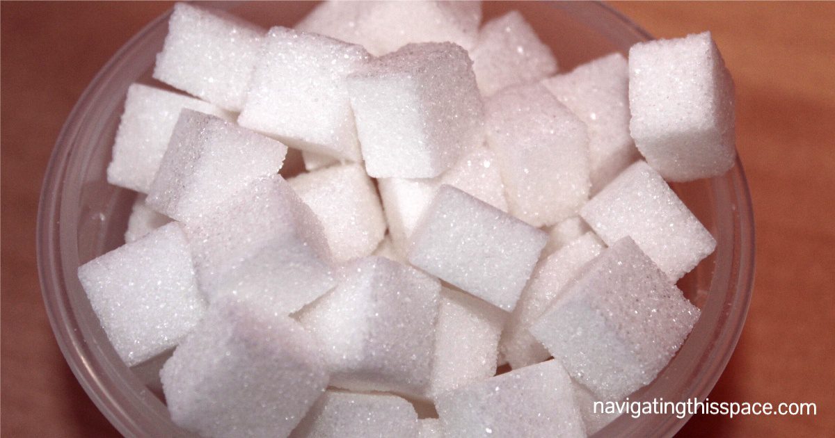 sugar cubes in a glass