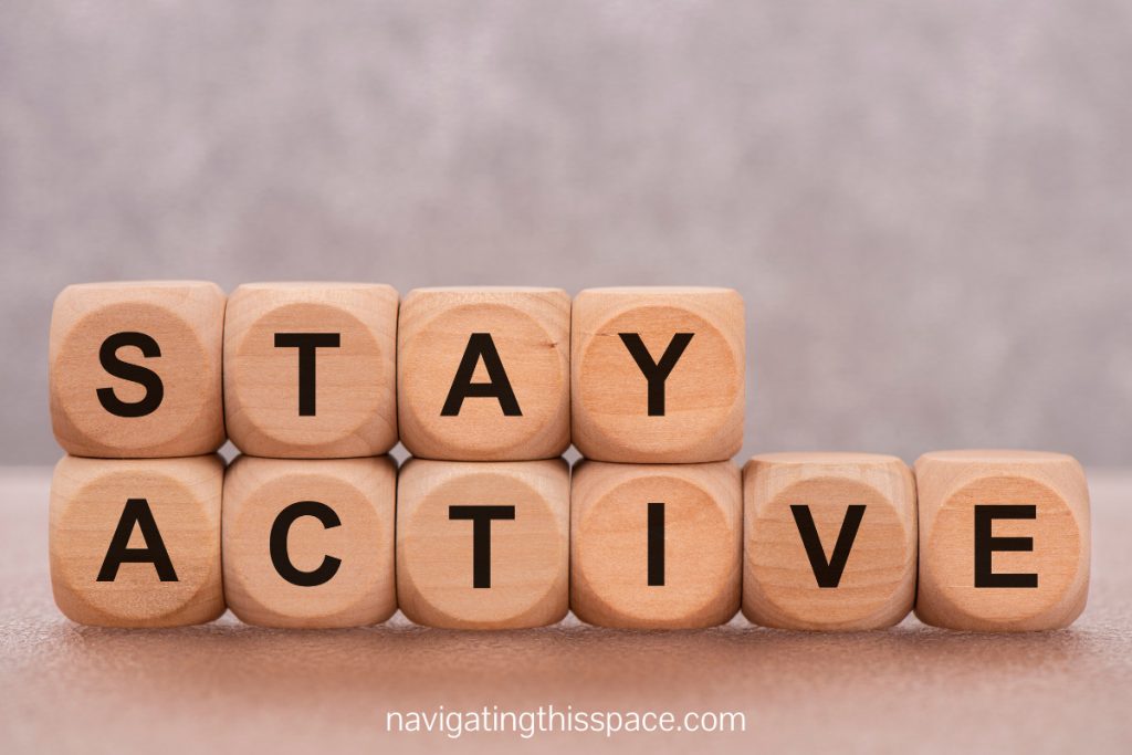 stay active, written on cubes