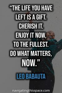 The life you have left is a gift. Cherish it. Enjoy it now, to the fullest. Do what matters, now - Leo Babauta