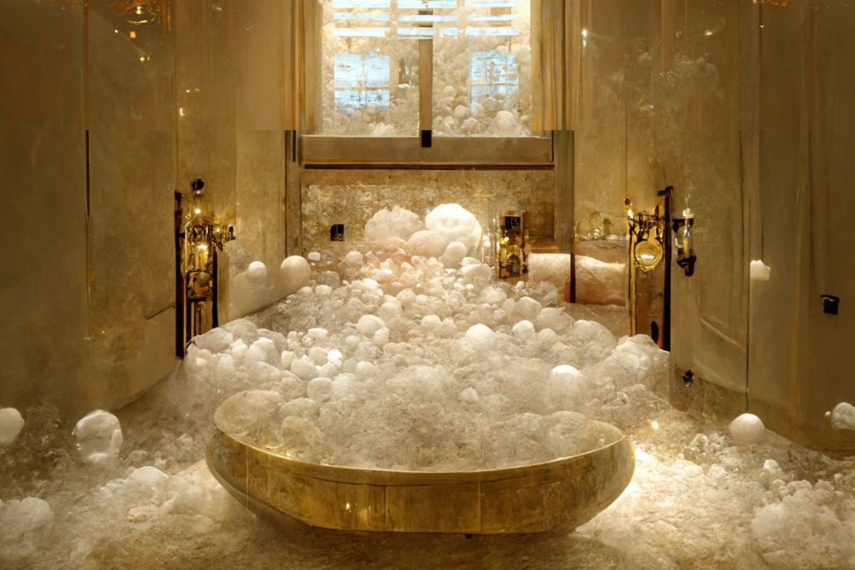 room filled with bubbles