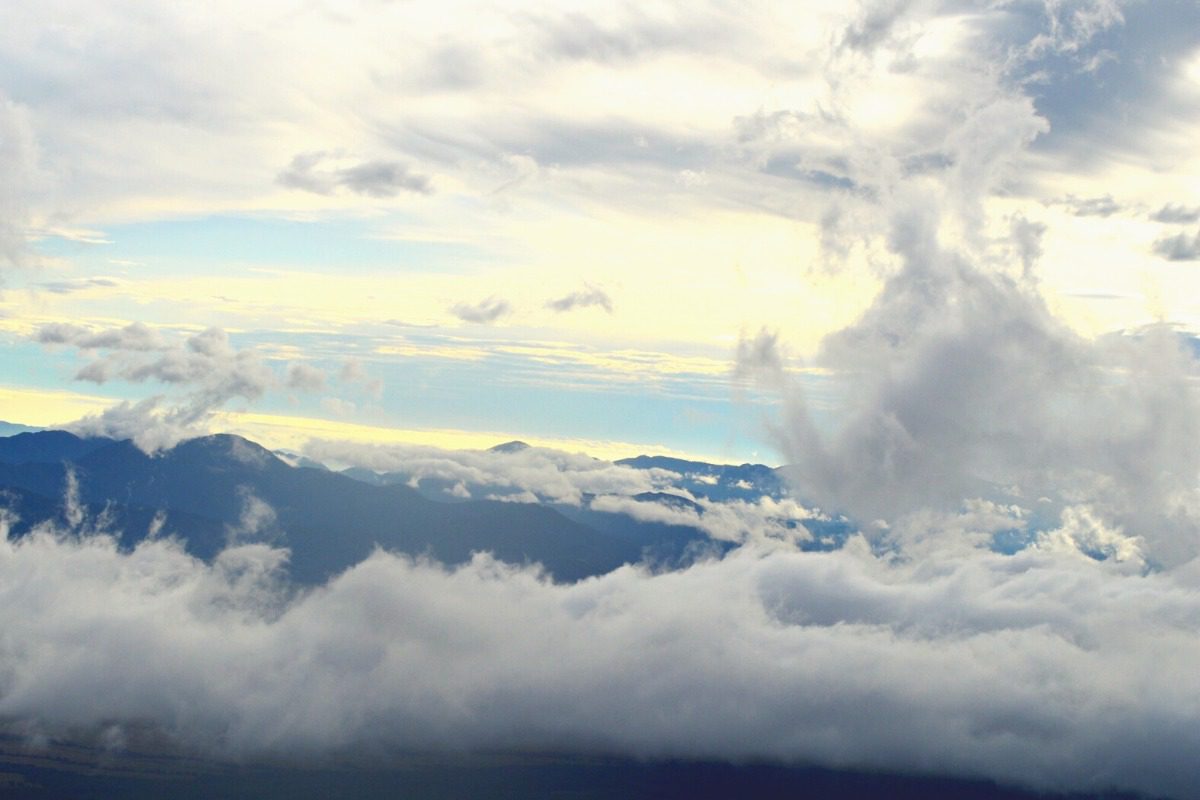 mountains and clouds